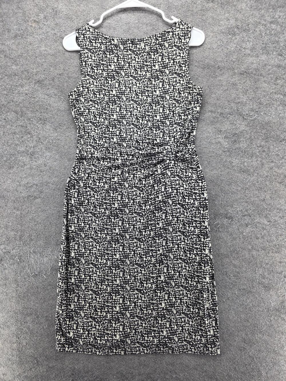 Ann Taylor Dress Womens 2 Black Sheath Knee Length Boat Neck Stretch Workwear